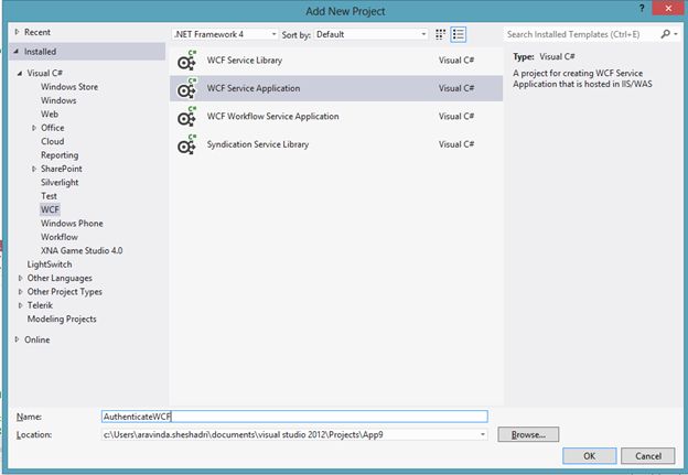WCF service application